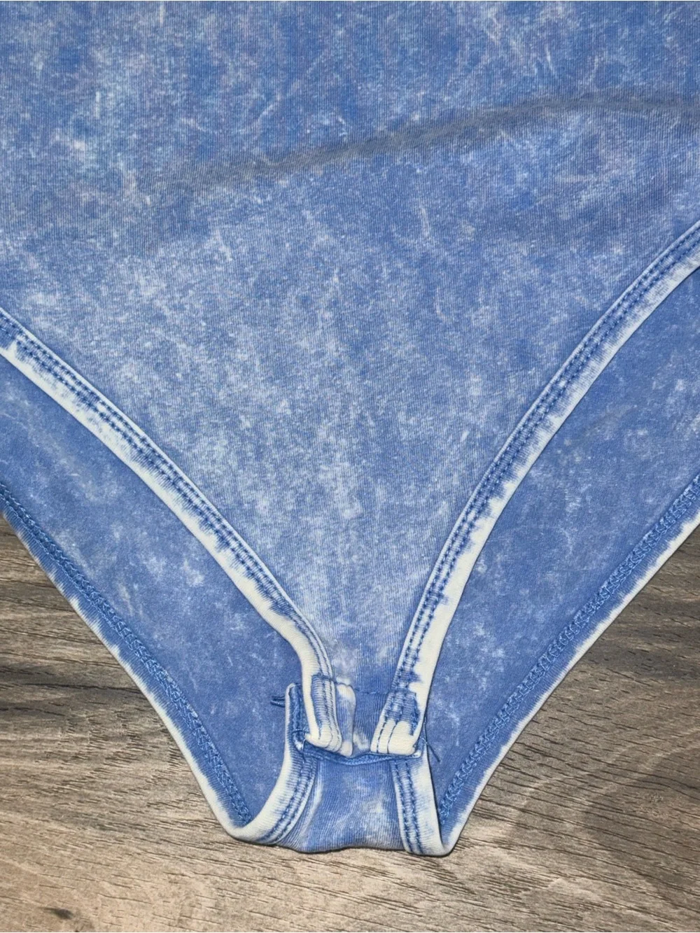 Zenana Outfitters Light Blue Acid-Wash women’s medium One-Piece Bodysuit - Picture 3 of 3